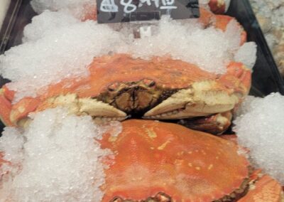 Photo of whole cooked dungeness crab at Fall City Meats and Seafood