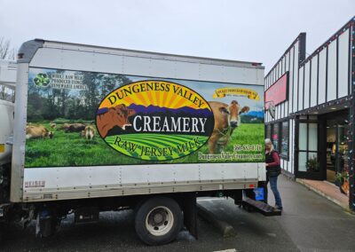 Photo of Dungeness Valley dairy delivery to Fall City Meats and Seafood