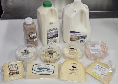 Photo of locally sourced milk and cheese at Fall City Meats and Seafood